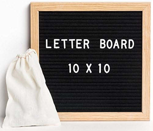 Letter Board - 10x10 Black Felt Message Board - Office, Business or Home Decoration - Display Sign - Spelling Board