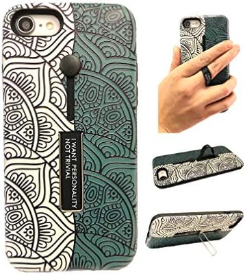 WOBOMATIC 7&8plus-iPhone 7 Plus case/iPhone 8 Plus case TPU & Rubberized Plastic Slim fit case with Metal Kickstand & Silicone Ring Holder (Ice/Green)