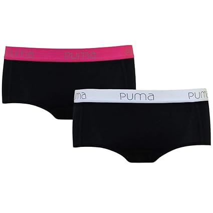 Puma Damen Luxus weicher Baumwolle Uni Mini Shorts – 2 Stück