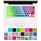 DHZ Rainbow Macbook Keyboard Cover Soft Silicone Skin for 2015 or Older Model MacBook Pro 13 15 17" and MacBook Air 13 (No Fit for 2016 Released Latest New Macbook Pro 13 15 with/without Touch Bar)