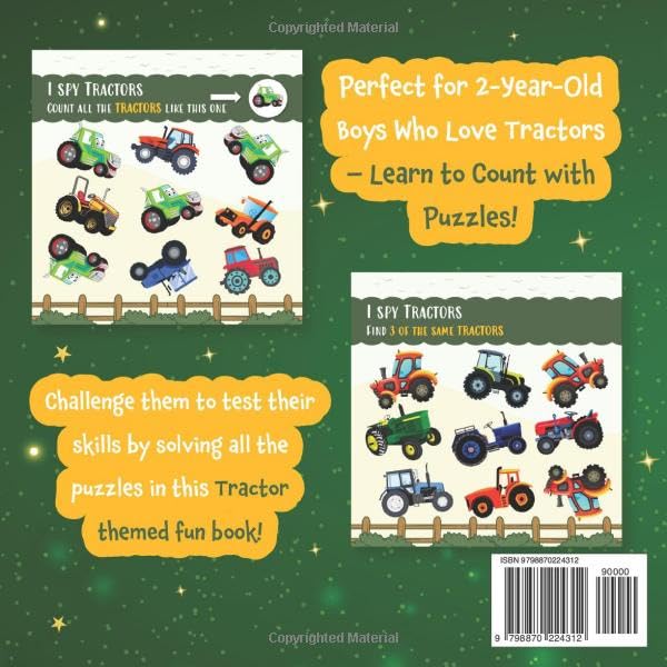 I spy tractor book for 2 year old boys: Tractor picture puzzle book for kids & toddler boys | Search and find books for kids (Tractor books for toddlers 1-3)
