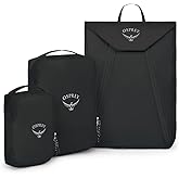 Osprey Ultralight Travel Starter Set, Includes Small & Medium Packing Cube and Garment Folder, Black