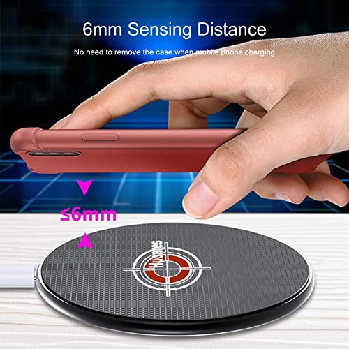 Hucares Wireless Charger 10W Max Fast Charging Pad Compatible with iPhone 13/12/SE 2020/11/XS Max/XR/X/8 10W Compatible Samsung Galaxy S21/S20/S10/S9/S8/Note 20/10 LG AirPods Pro(No AC Adapter)