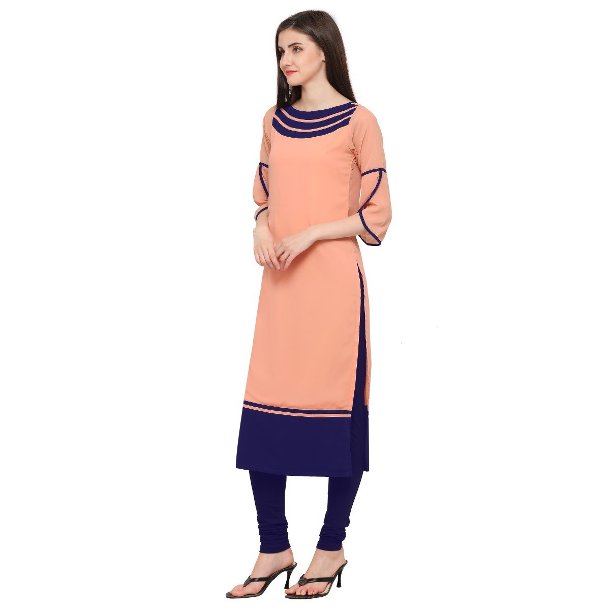 shopping queen women's georgette straight kurti