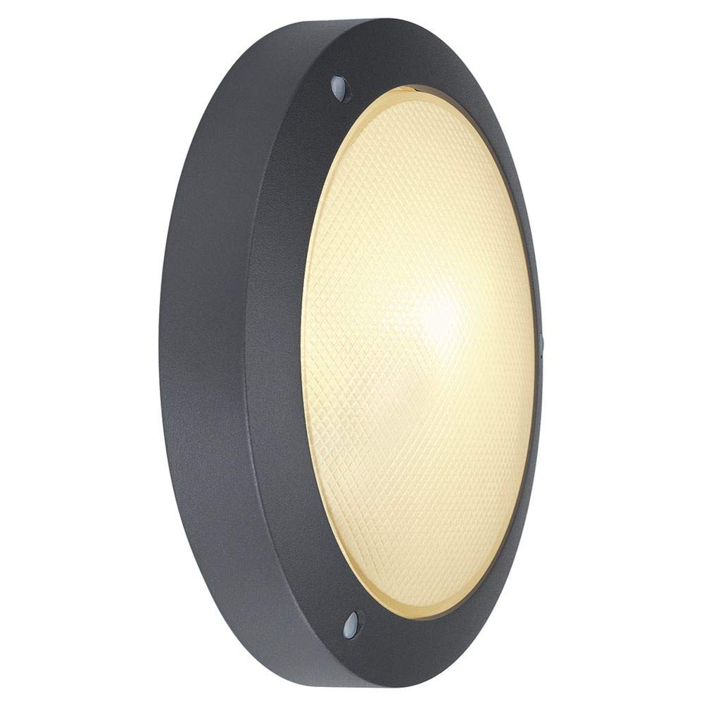 SLV Surface-Mounted Wall and Ceiling Light Bulan/Illumination for Walls, Paths, entrances, LED Outdoor spot, Surface-Mounted Outdoor Light, Garden lamp, Ceiling spot / E14 IP44 60W Anthracite