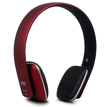 August EP636R- Bluetooth v4.1 NFC Kopfhörer - mit Freisprechfunktion und integriertem 14h Akku - Rot