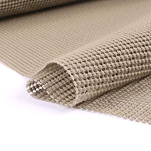 YINENN Shelf and Drawer Liner 12 Inch x 20 Feet, Non-Adhesive and Slip-Resistant, Durable and Strong for Drawers, Shelves, Cabinets, Storage, Kitchen,Tableware and Desks- Taupe