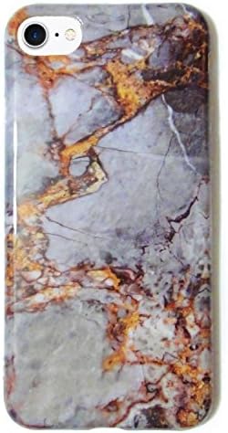 iphone 7 Case, CaseCarnival Gold Gray Marble IMD Shockproof Protective TPU Soft Case for iPhone 7 4.7 inch