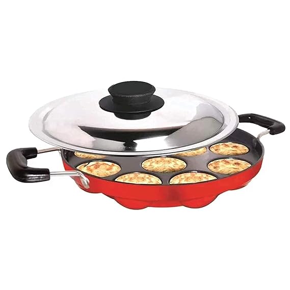 Buy sellivica appam Maker pan with Induction lid Patra Non Stick Glass