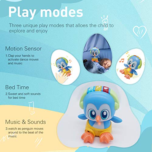 JAKI Interactive Voice Sensor Musical Penguin Baby Toys,Penguin Head
