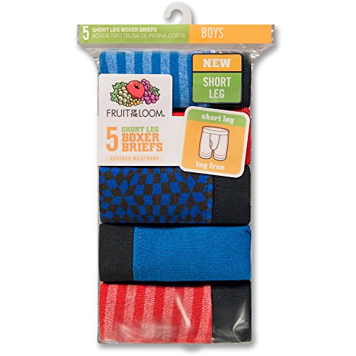Fruit of the Loom Boys  Boxer Brief, Exposed and Covered Waistband (Small, Assorted: No Ride-Up Boxer Briefs)