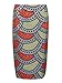 Joeoy Women's High Waist Vintage Printed Midi Pencil Skirt-L