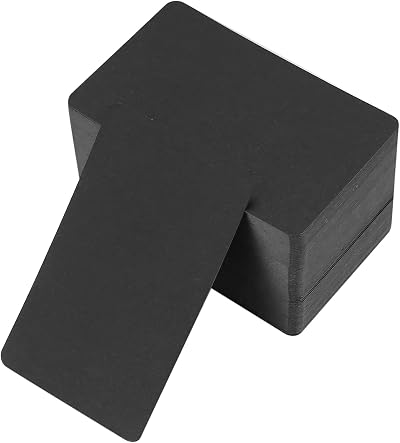 Tomoyuki 150 Pcs Blank Kraft Cards Black Writable Double-Sided 3.46 x 2.04 in