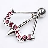 Maggie 1 Pair Chic Bow Arrow Nipple Bar Ring Shield Barbell Body Jewelry
