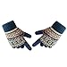 LETHMIK Womens&Girls Thick Knit Gloves Warm Winter Colorful Glove with Wool Lined Blue