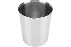 Haofy Milk Frothing Pitcher 16oz with Measuring Marks 304 Stainless Steel for Latte Art Easy Pour Spout for Home Cafe Barista