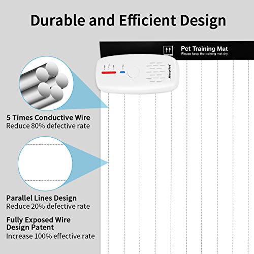 morpilot Pet Training Mat, Shock Mat for Cats Dogs, 30 x 16 Inches Pet Shock Mat with 9V Battery, 3 Training Modes, Smart Protection System, Repellent Mat Keep Pets Off Furniture Couch Sofa