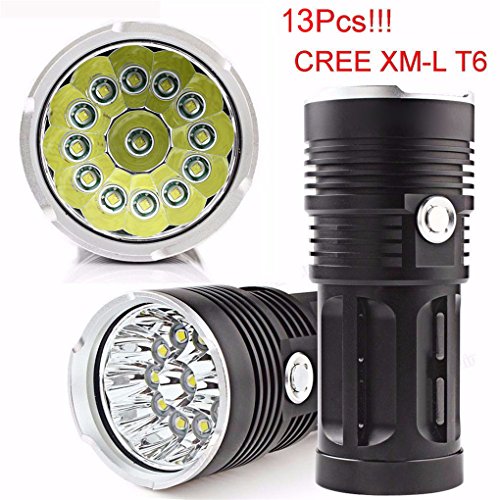 Luca 32000LM 13x CREE XM-L T6 LED Flashlight Torch 4x 18650 Hunting Light Lamp