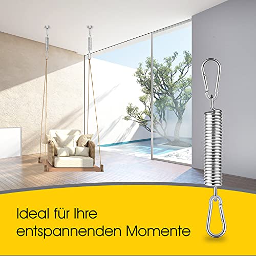 Edelstahl Schwingfeder für Hängesessel, Schwingfeder mit 2 Karabiner, Schwingfeder Stahlfeder Hängestuhl, Hängeschaukel… – Bild 7