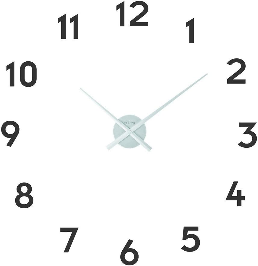 NexTimewall clock "SMALL HANDS", hands made of aluminium, numbers to stick on, silver coloured