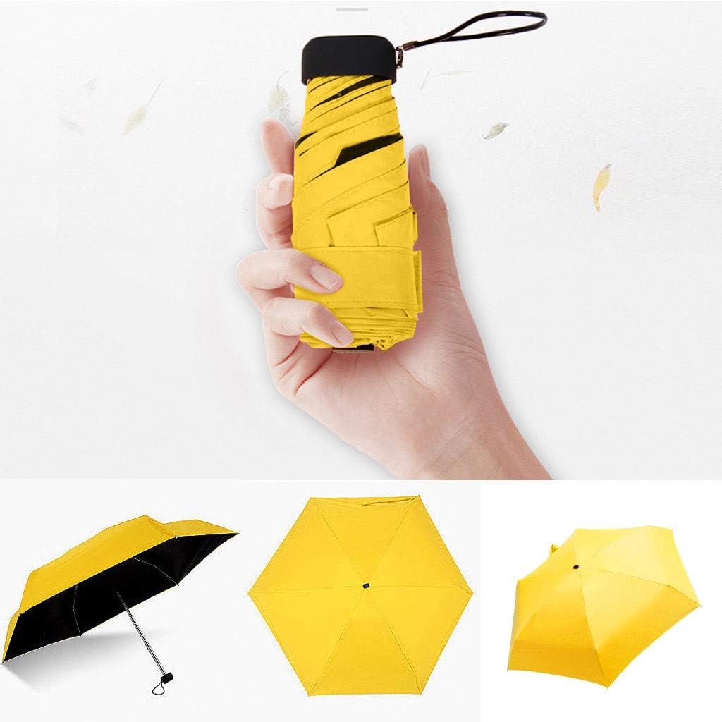 HIKISSU Umbrella 50 Fold Flat Light Pocket Bag Umbrella Lightweight Umbrella Parasol Folding Sun Umbrella Mini Umbrella