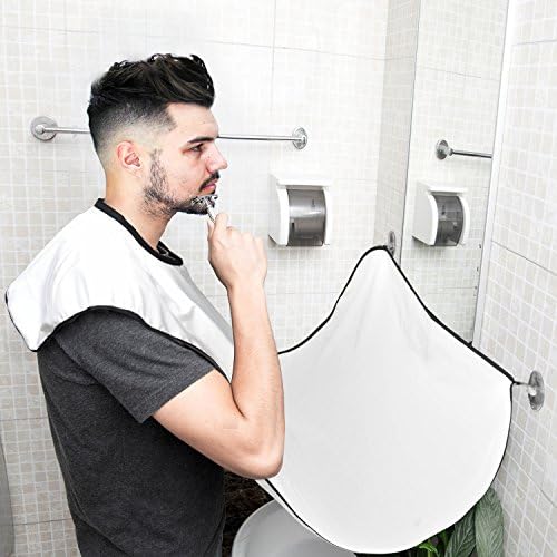 Beard Bib, TASEYAR Beard Shaving Apron with 2 Suction Cups to Mirror for Men Mustache Shaving Grooming Trimming Hair Clippings Catcher, Perfect Gift for Men