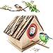 kathson Wooden Bird House for Outdoor Hanging, Natural Cedar Outside Garden Patio Decorative for Dove Finch Wren Robin Sparrow Hummingbird primary