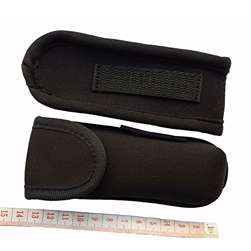 5.1" Outdoor Folding Carry-All Pocket Knife Pouch Neoprene Case Mushrooms Fishing Camping Hunting Knives Sheath with Velcro Closure, 2 Pack