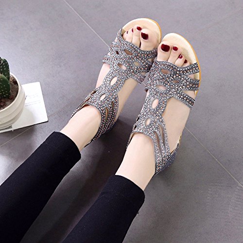 Sunyastor Women Shoes Ladies Summer Sandals Wedge Sandals Fashion Fish Mouth Hollow Roma Shoes Walking Girls Wedge Sandals - Thumbnail 6