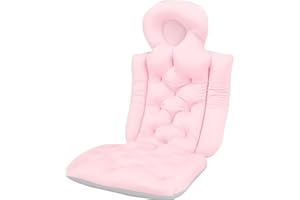 Qudinip Full Body Bath Pillow, Quick Drying Bath Cushion, Breathable Anti Slip Bathtub Cushion for Adult Tub (Pink)