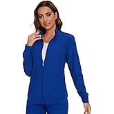 COZYFIT Scrub Jackets for Woman, Zip Front Nurse Jacket, 4-Way Stretch Fabric