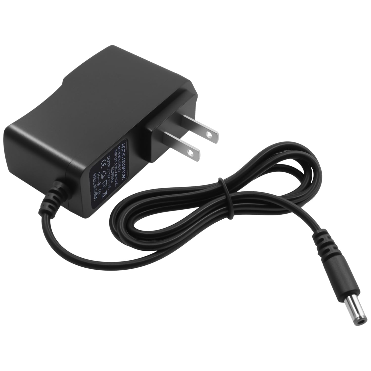 Photo 1 of 5V 1A Power Adapter with DC Power Cord, Switching AC/DC Adapter 100-240V 50/60Hz to DC 5V 1A, 5.5x2.5mm Plug (Fits 5.5x2.1mm) for LED Lights, TV Box, Speakers, Security Cameras 5ft (US Plug)