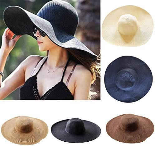 Zainafacai Women Large Brimmed Garden Beach Big Summer Sun Hat Swimming Garden Beach Straw Hat for Holiday Traveling