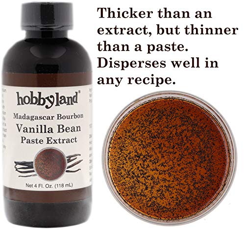 Hobbyland Madagascar Bourbon Vanilla Bean Paste Extract (4 Fl Oz) Medium Viscosity In-between Paste and Extract