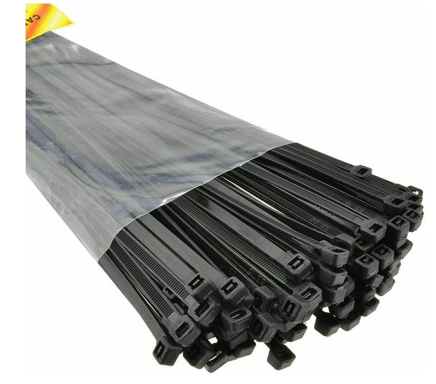 modaleo 200, 400 Pack of Black Cable Ties, 240mm x 5mm, 9.5" Premium Tie Wraps, Strong Nylon Zip Ties (200 Cable Ties Black)