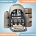 One Earth Home 4 Person Picnic Backpack with Solid Stainless Steel Utensils, Oversized Water Resistant Fleece Blanket, Cooler Compartment, Detachable Wine Bottle Holder in a Modern Designed Backpack