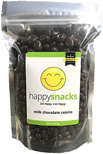 Happy Snacks Chocolate Covered Raisins - Pure Milk Chocolate - Resealable Pouch (20 oz)