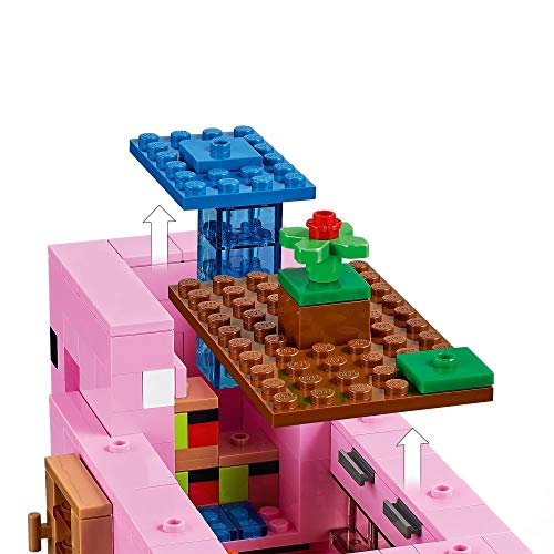 LEGO 21170 Minecraft Das Schweinehaus, Bauset mit Figuren inkl. Alex, Creeper und 2 Schweinefiguren, Tier-Spielzeug, Konstruktionsspielzeug, Geschenk für Jungen, Mädchen und alle Kinder ab 8 Jahren – Bild 6