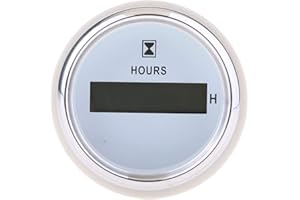 Almencla Hour Meter for Marine/Boat Engine/Motocross, Hour for Motorcycle, Snowmobil, ATV, Boat Generators, Tractor, White