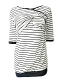 Babe Maps Women's Maternity Striped Nursing Sweatshirt Short Sleeve Breastfeeding