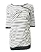 Babe Maps Women's Maternity Striped Nursing Sweatshirt Short Sleeve Breastfeeding