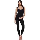 BUMPSUIT Maternity Jumpsuit, Women Sleeveless Shapewear Long Pregnancy Bodysuit Scoop Neckline