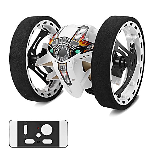 Smartlife Jumping Car 2.4G Remote Control Bounce Car with LED Headlight 360 Degree Rotation RC Car (Remote, Charger Included) (PEG-81 White)