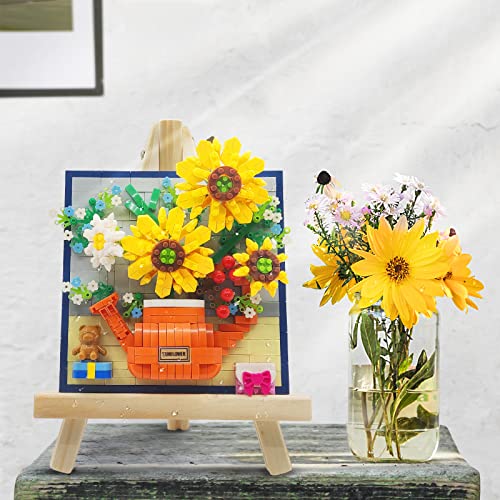 JESGO Sunflower Flowers Building Set Compatible with Lego, Unique
