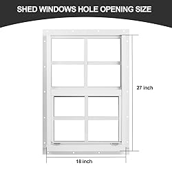 Shed Windows 2 Pack 18" W x 27" H Flush Mount White