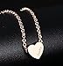 Stainless Steel Heart Anklets Bracelet Foot Chain Jewelry,Rose Gold Plated,Nickel Free 8.7