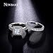 NEWBARK Gorgeous 18k White Gold Plated Band Women's Ring Sets With Princess Cut 1.25ct CZ Diamond For Wedding, Engagement, Anniversary, Party, Daily Size 5.5 / 6 / 6.5 / 8 / 9 / 10 / 11