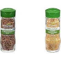 McCormick Gourmet Coriander Seed, 0.87 oz with McCormick Gourmet Organic Yellow Mustard Seed, 2.12 oz