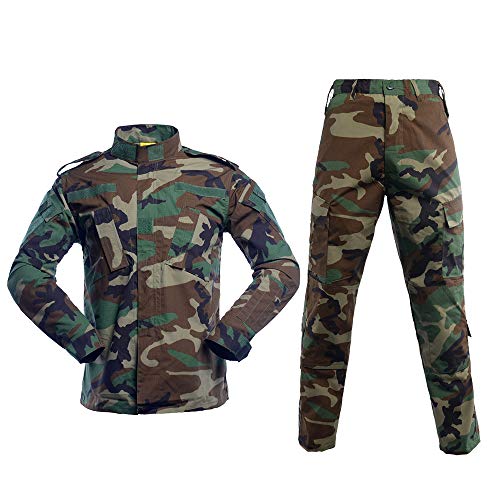 Mens Tactical Jackets and Pants Set Military Uniform Combat Camouflage Suit for Paintball Hunting