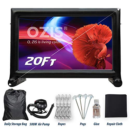 OZIS 20Ft Inflatable Movie Screen Outdoor Made of PVC Airtight Waterproof Supports Front and